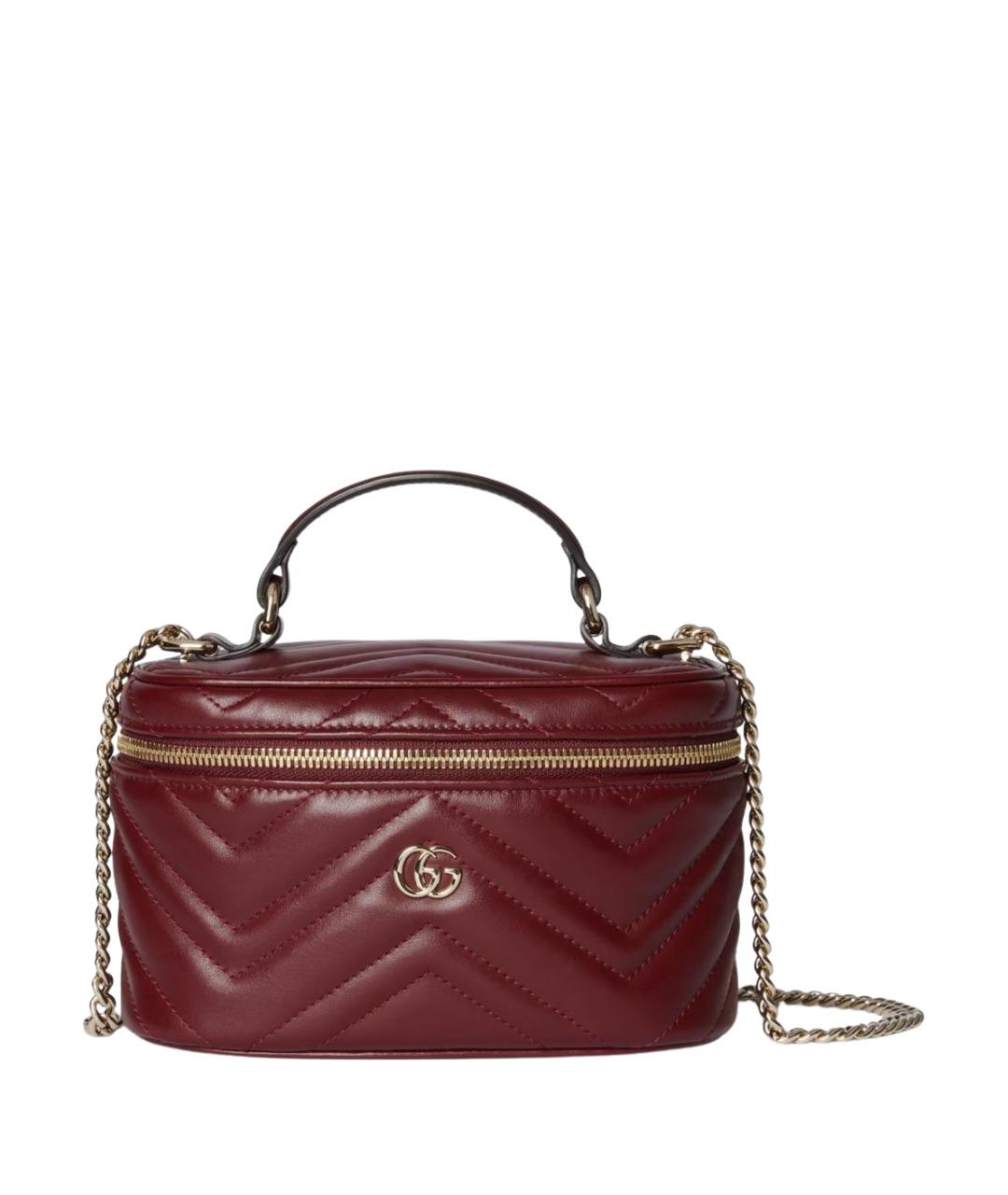 GUCCI Красная кожаная сумка с короткими ручками, фото 1