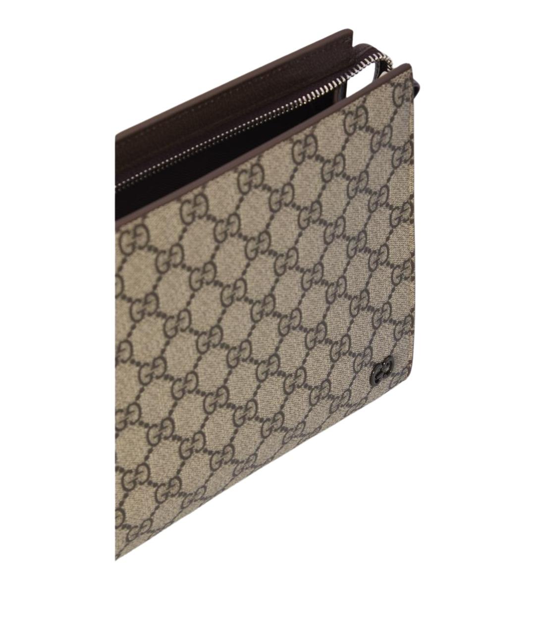 GUCCI Бежевая барсетка из искусственной кожи, фото 3