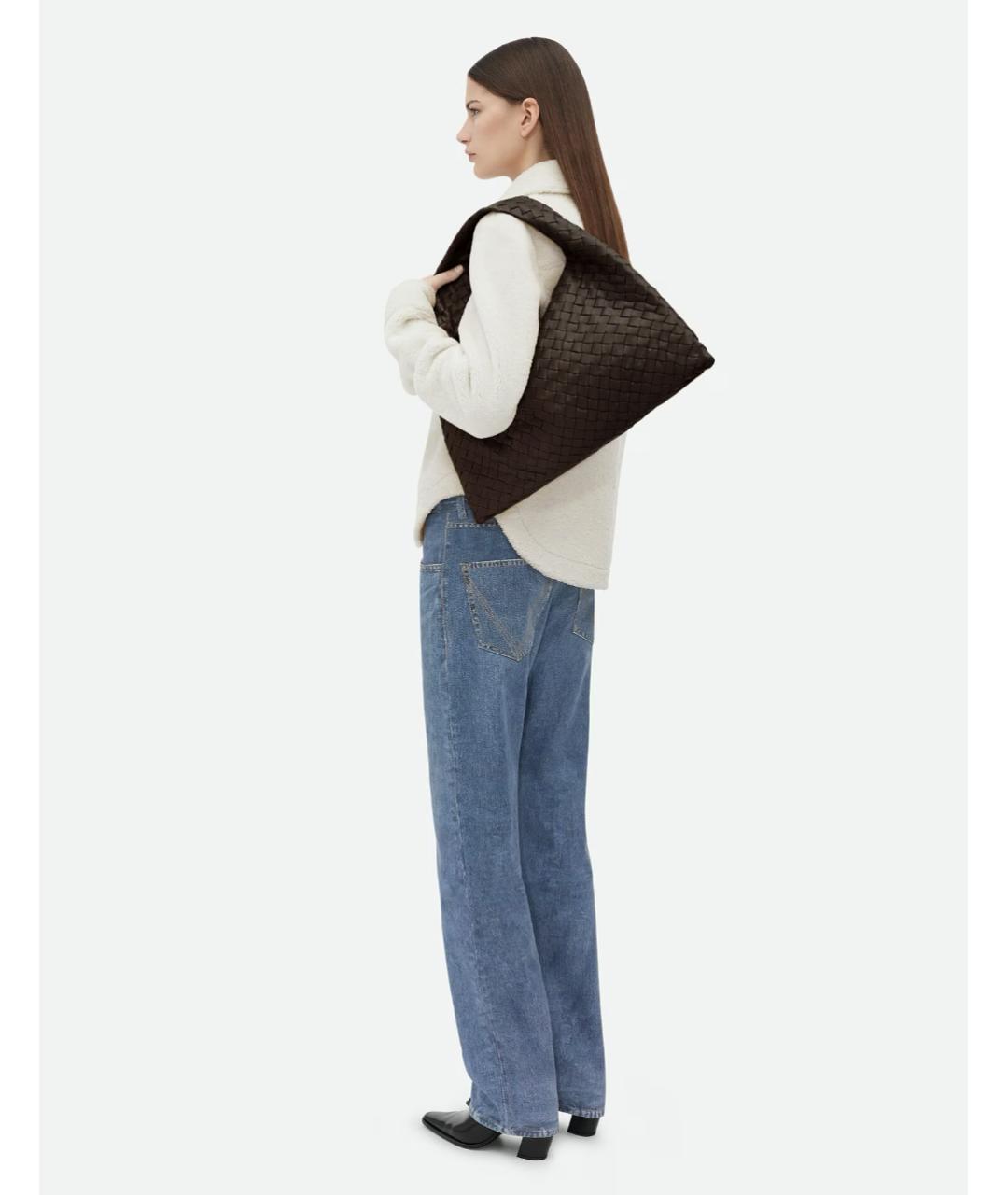 BOTTEGA VENETA Коричневая кожаная сумка через плечо, фото 6