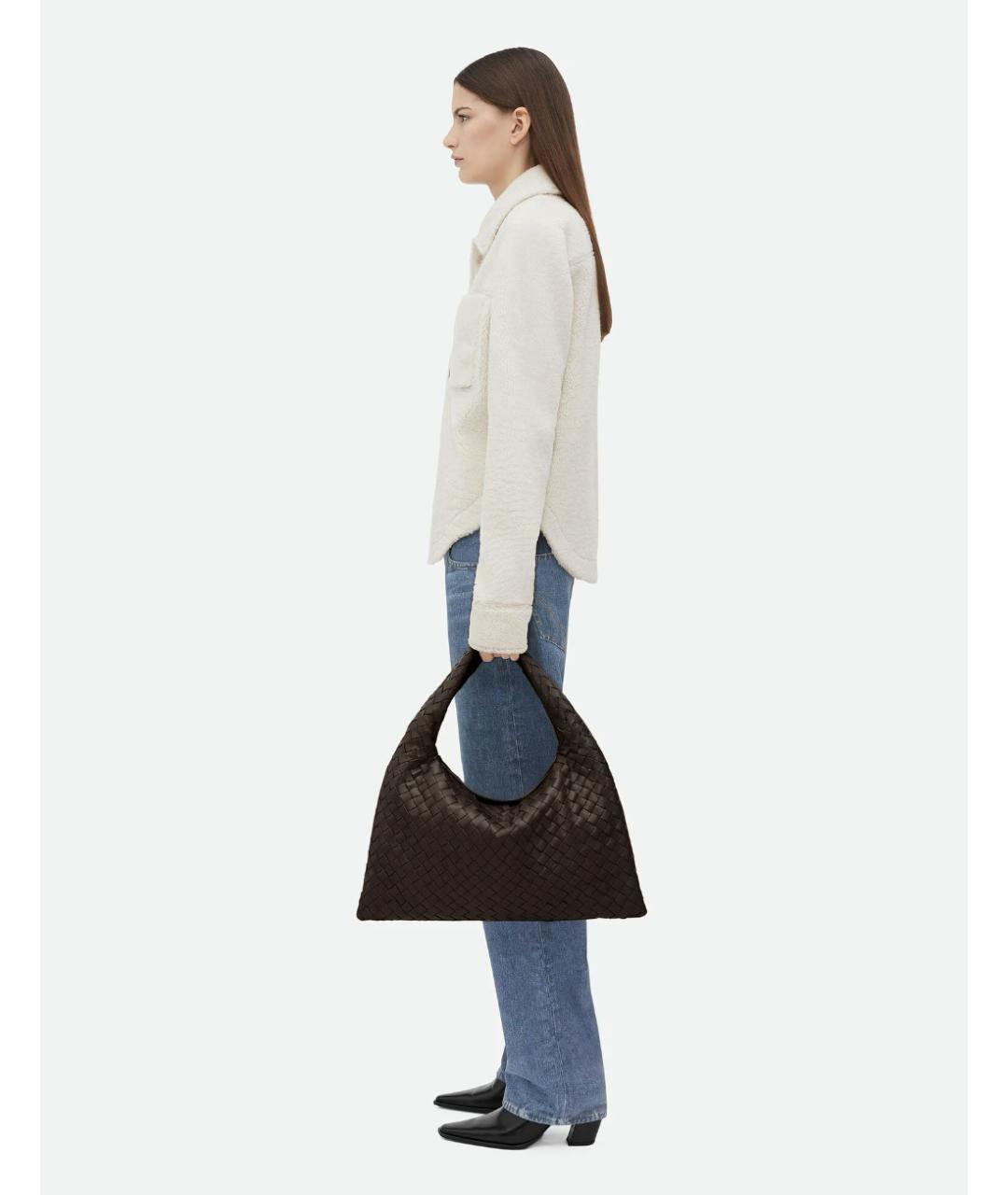 BOTTEGA VENETA Коричневая кожаная сумка через плечо, фото 7