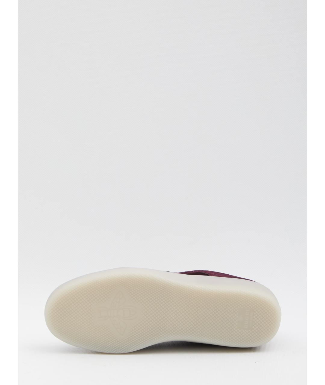 GUCCI Бордовые кожаные кроссовки, фото 4