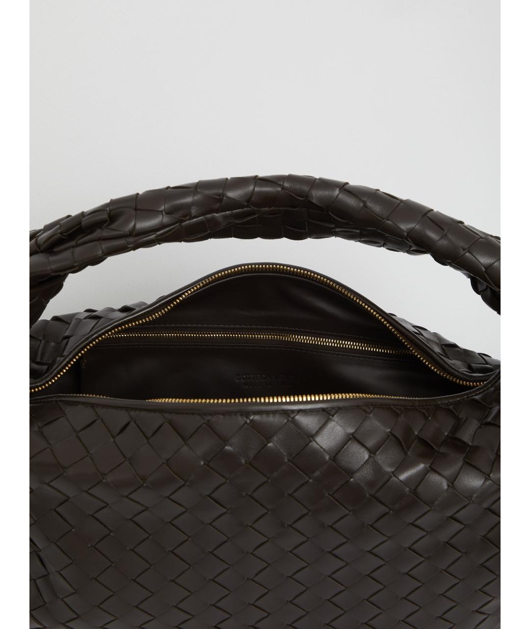 BOTTEGA VENETA Коричневая кожаная сумка через плечо, фото 4