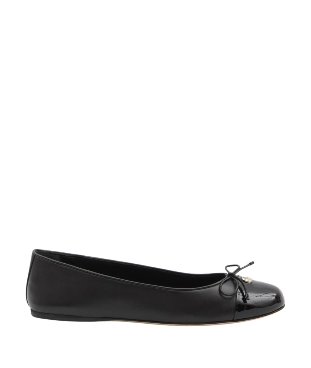 GUCCI Черные кожаные балетки, фото 1