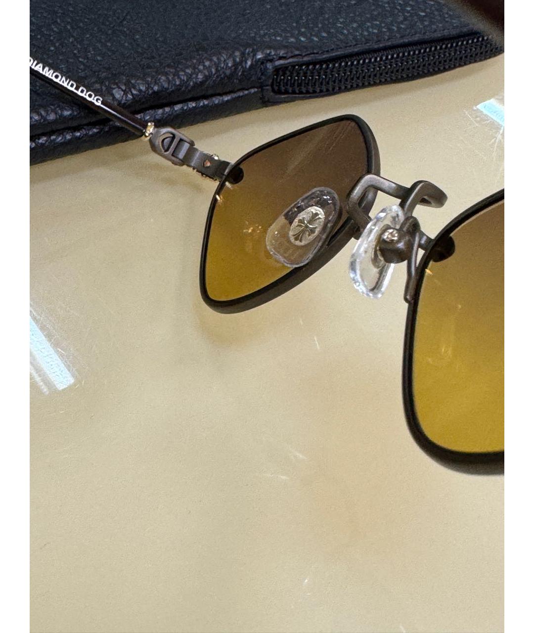 CHROME HEARTS Коричневые металлические солнцезащитные очки, фото 8