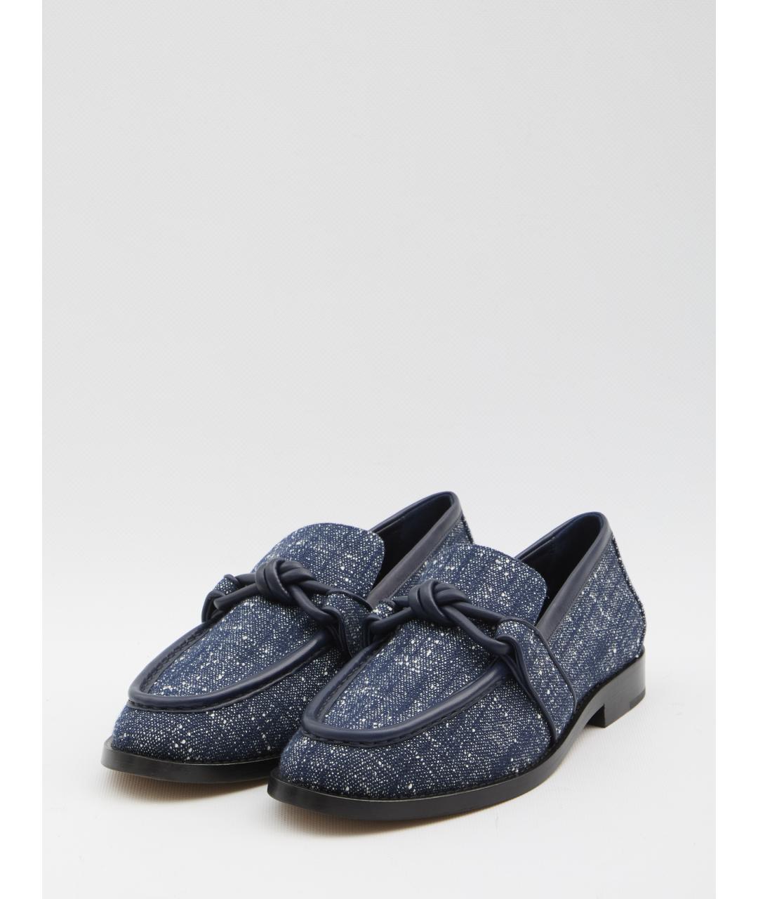 BOTTEGA VENETA Синие текстильные лоферы, фото 2