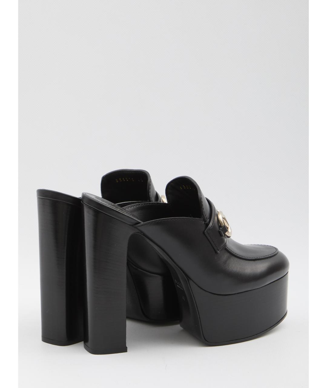 GUCCI Черные кожаные мюли, фото 3