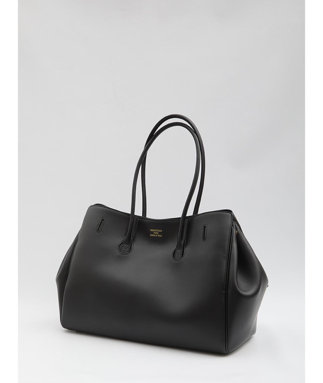 BALENCIAGA Черная кожаная сумка тоут, фото 2