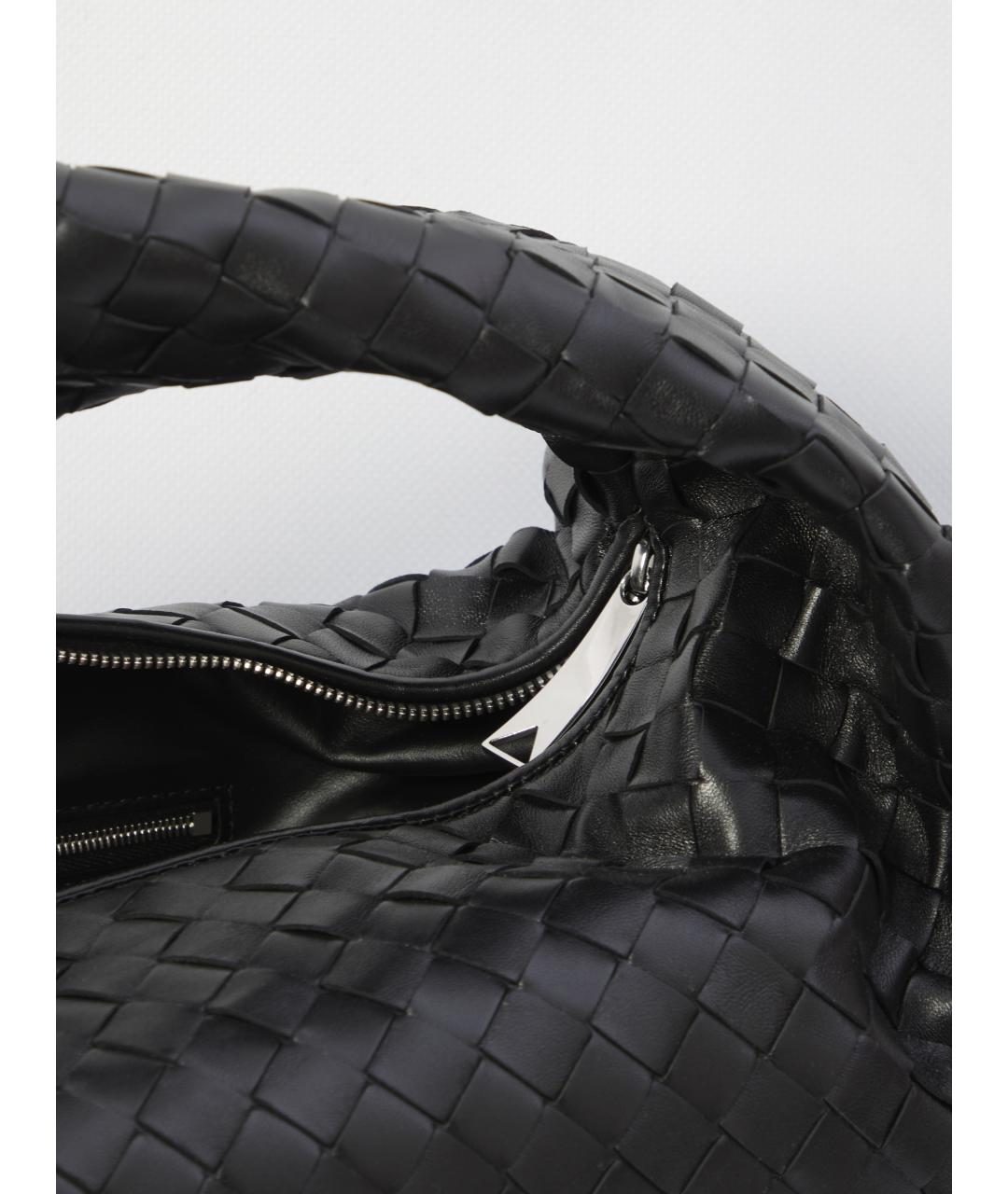 BOTTEGA VENETA Черная кожаная сумка через плечо, фото 4