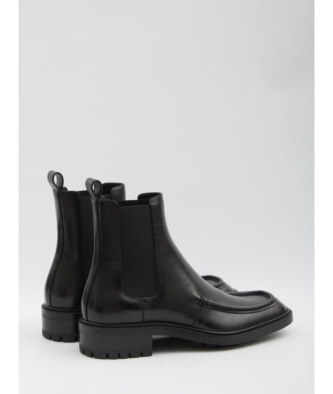 SAINT LAURENT Черные кожаные высокие ботинки, фото 3