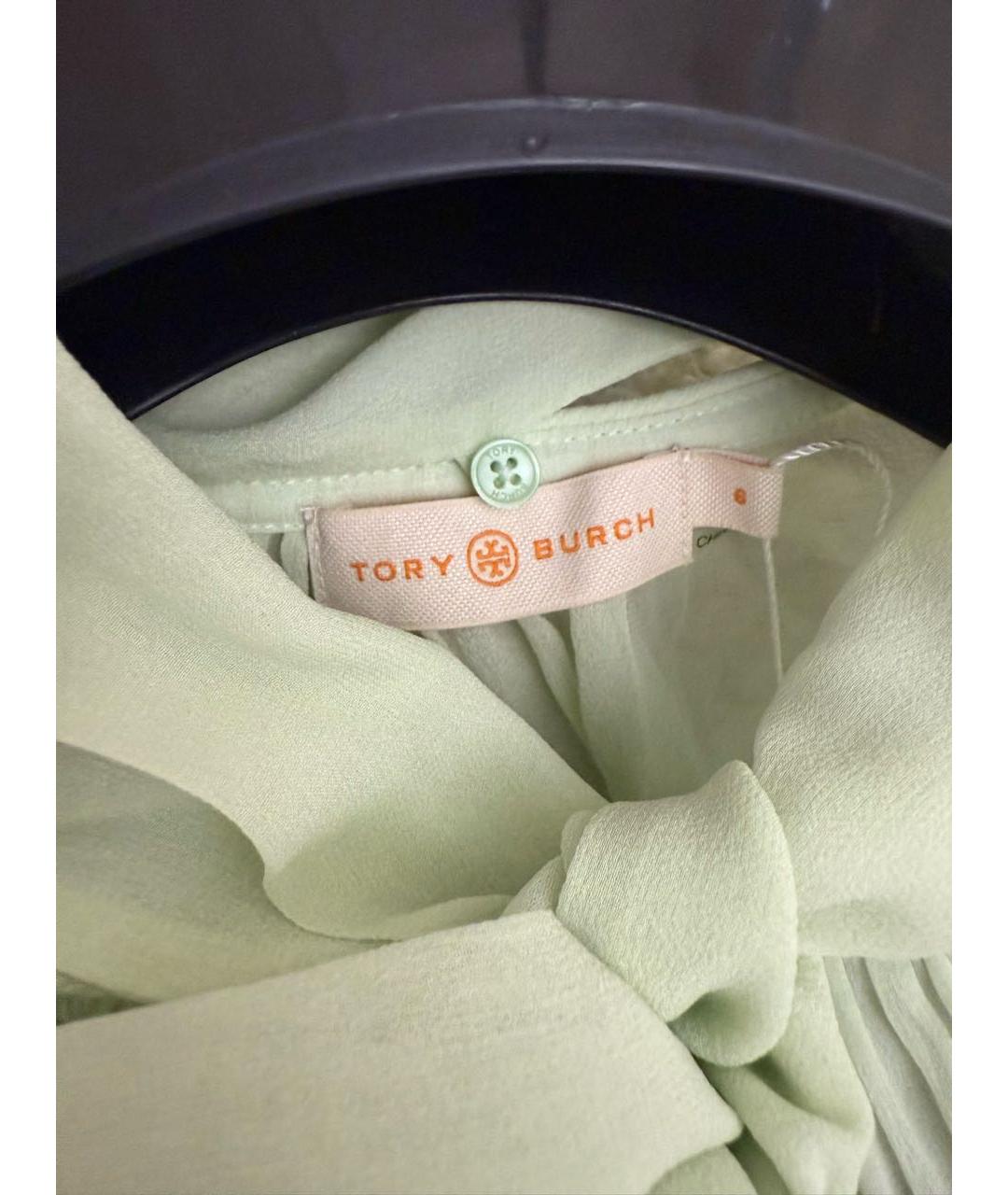 TORY BURCH Зеленая шелковая блузы, фото 3