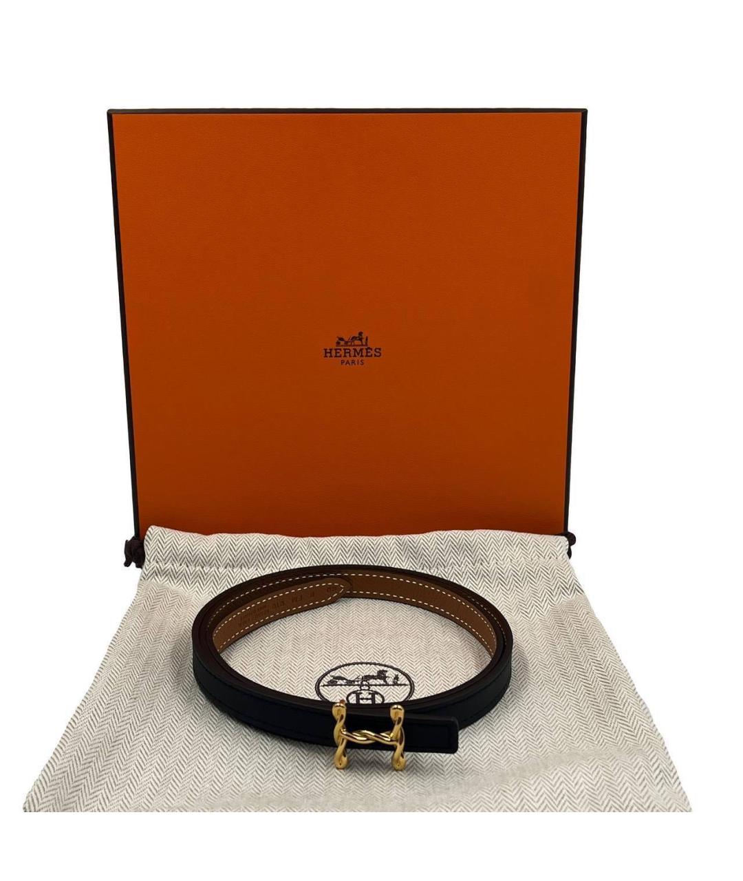 HERMES Черный ремень, фото 3
