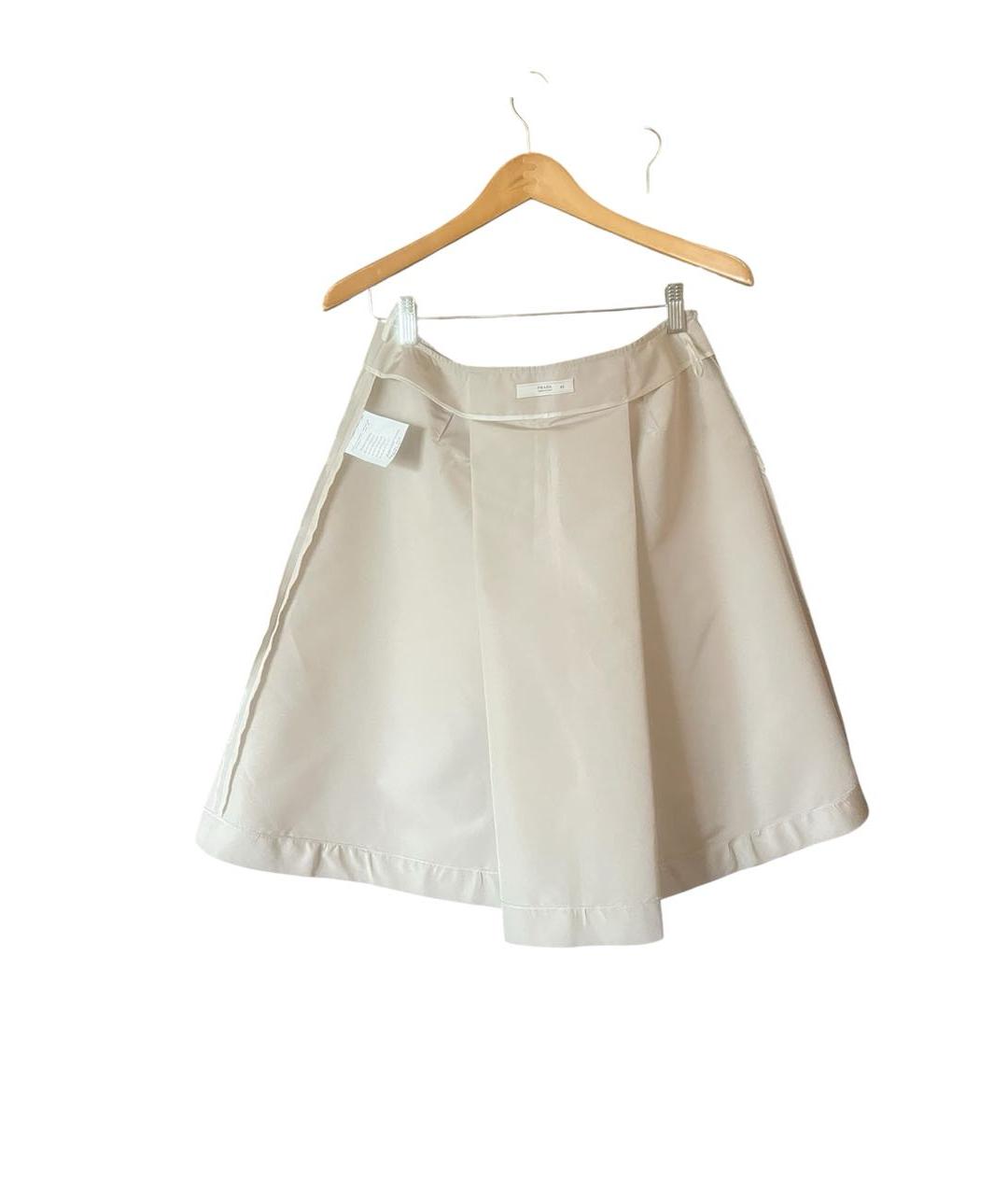 PRADA Бежевая шелковая юбка миди, фото 3