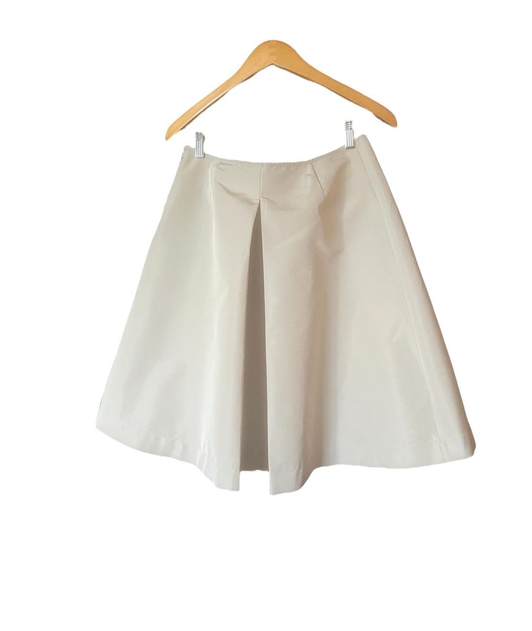PRADA Бежевая шелковая юбка миди, фото 2