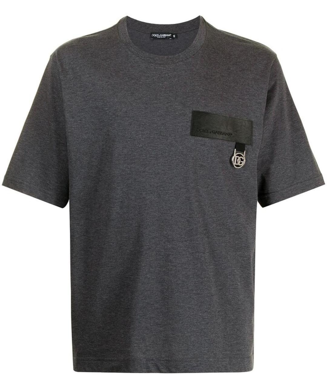 DOLCE&GABBANA Антрацитовая хлопковая футболка, фото 1