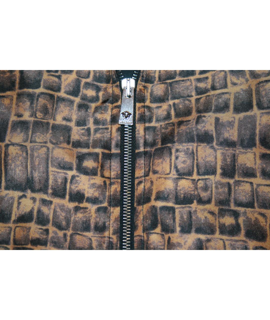 VERSACE Коричневая полиэстеровая куртка, фото 4