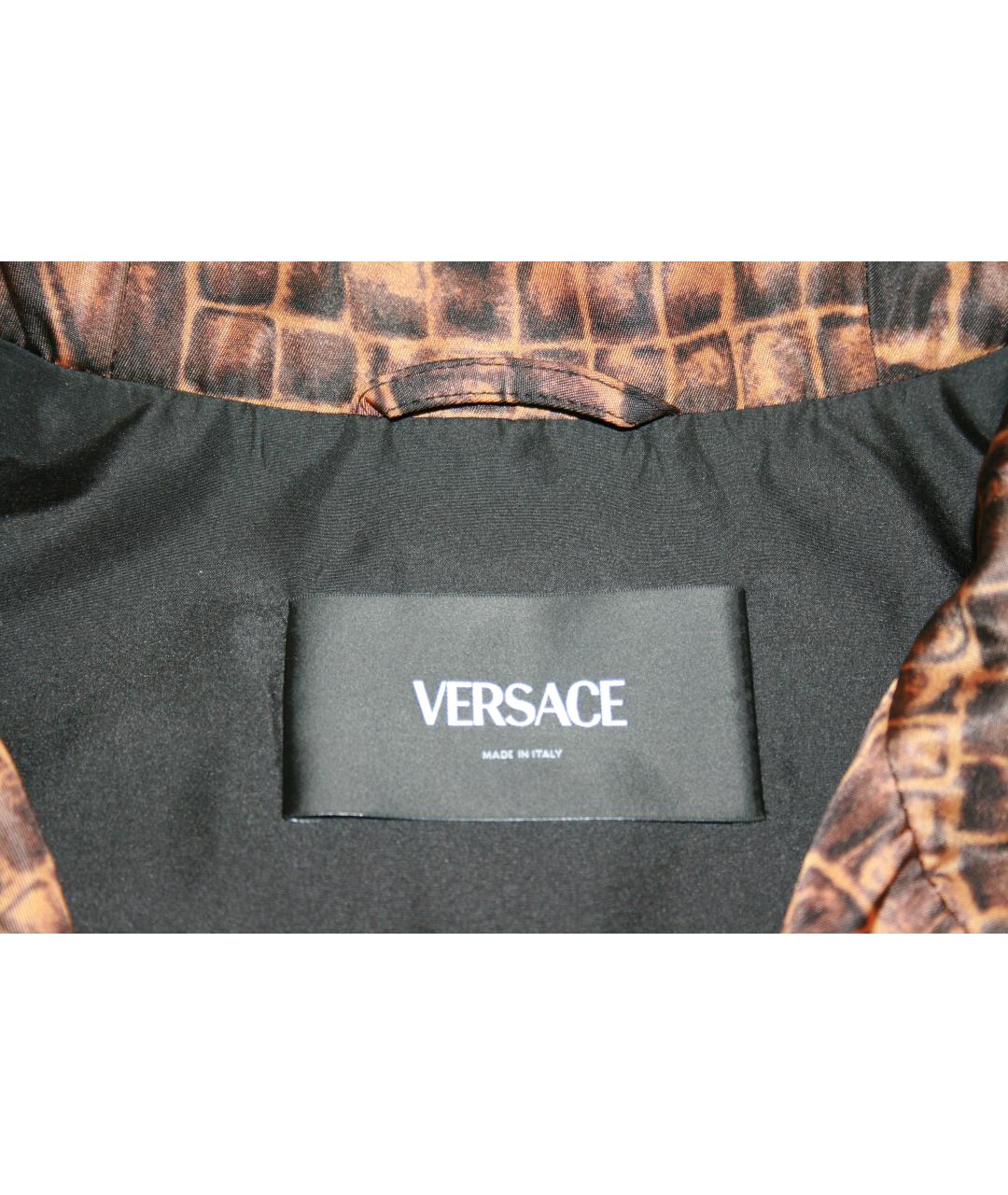VERSACE Коричневая полиэстеровая куртка, фото 3