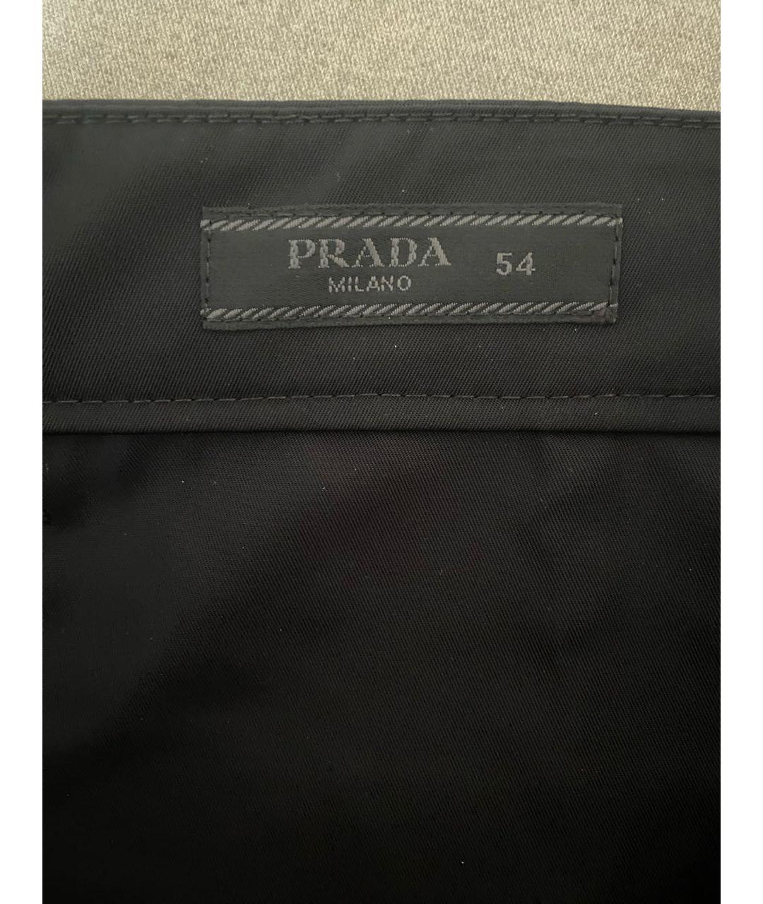 PRADA Черные полиамидовые повседневные брюки, фото 5