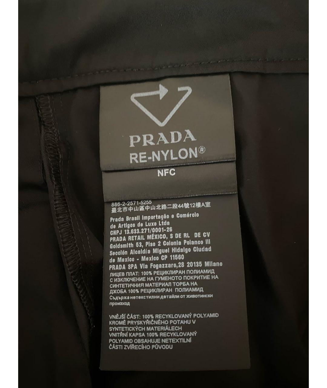 PRADA Черные полиамидовые повседневные брюки, фото 7