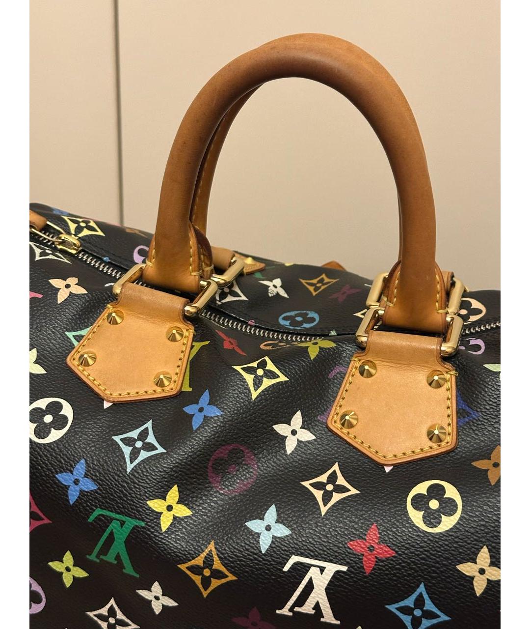 LOUIS VUITTON Черная кожаная сумка с короткими ручками, фото 3