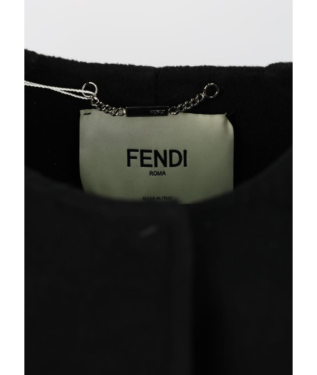 FENDI Черное шерстяное пальто, фото 4