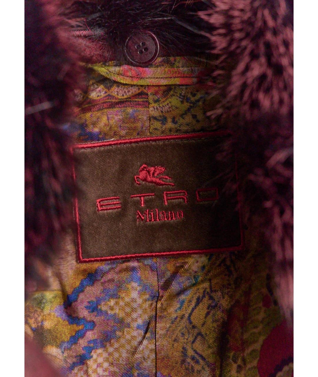 ETRO Бордовое шерстяное пальто, фото 4