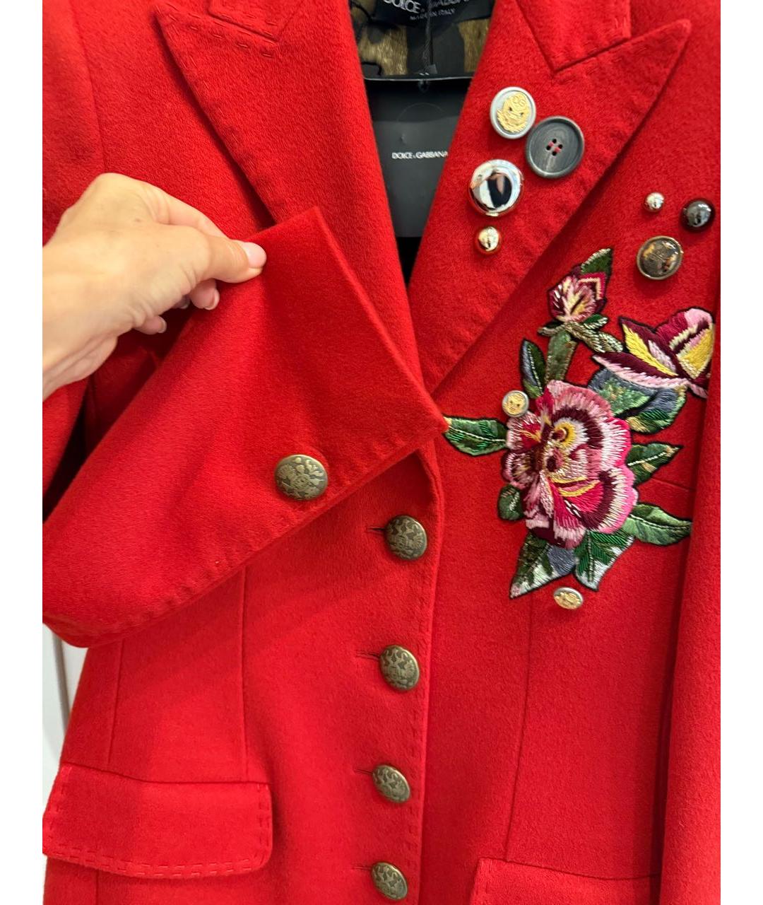 DOLCE&GABBANA Красное кашемировое пальто, фото 3