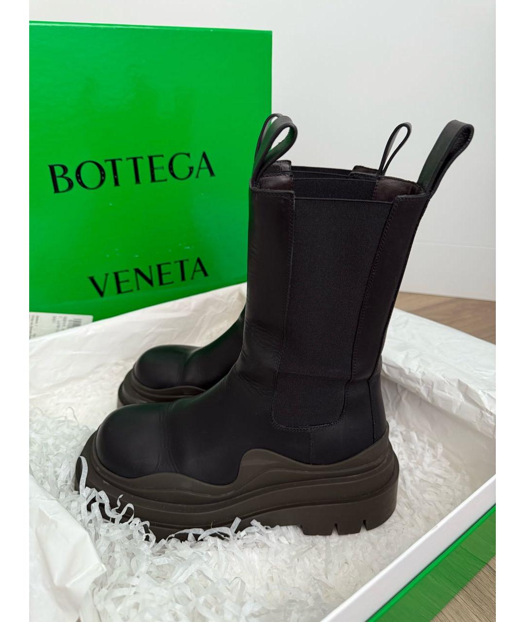 BOTTEGA VENETA Черные кожаные ботинки, фото 3