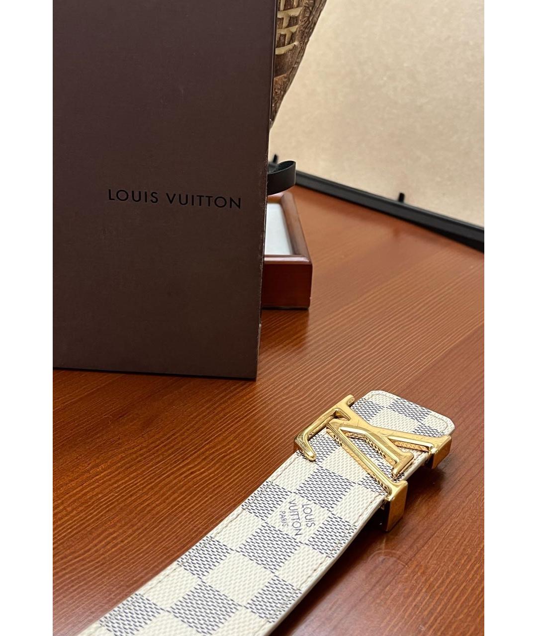 LOUIS VUITTON Бежевый кожаный ремень, фото 2