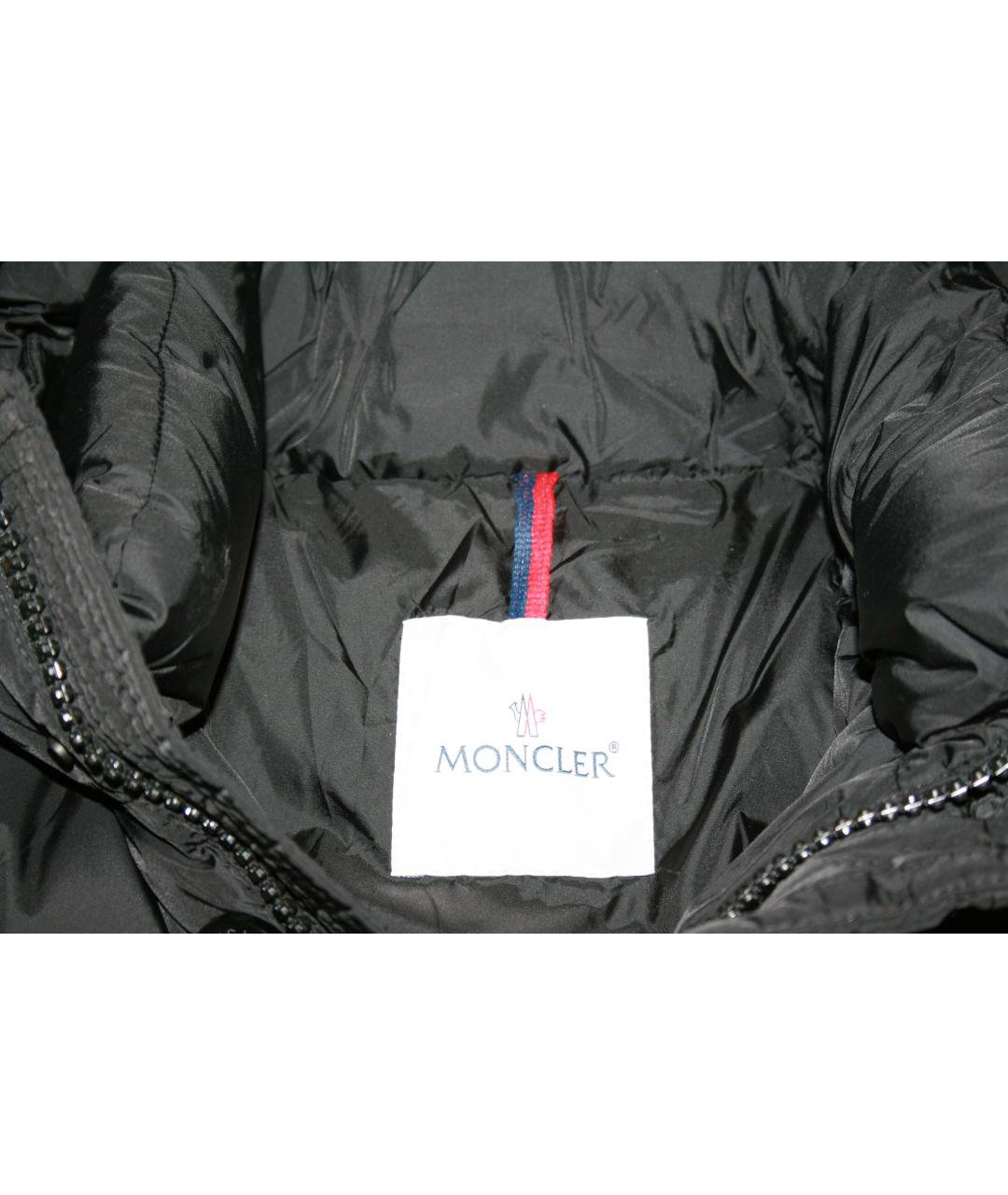 MONCLER Черный полиамидовый пуховик, фото 3