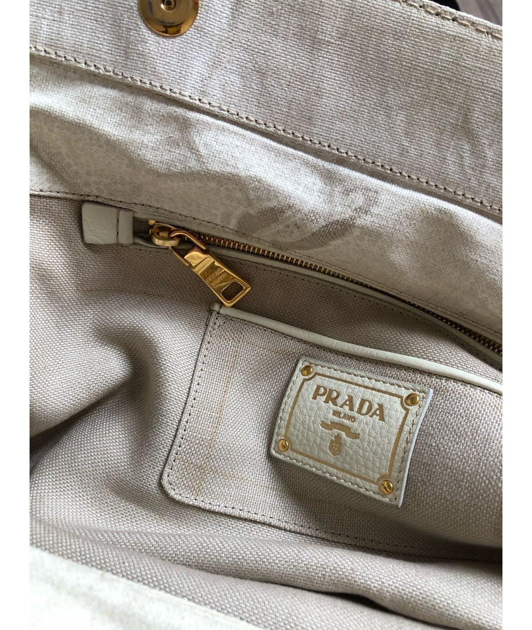PRADA Белая сумка тоут, фото 7