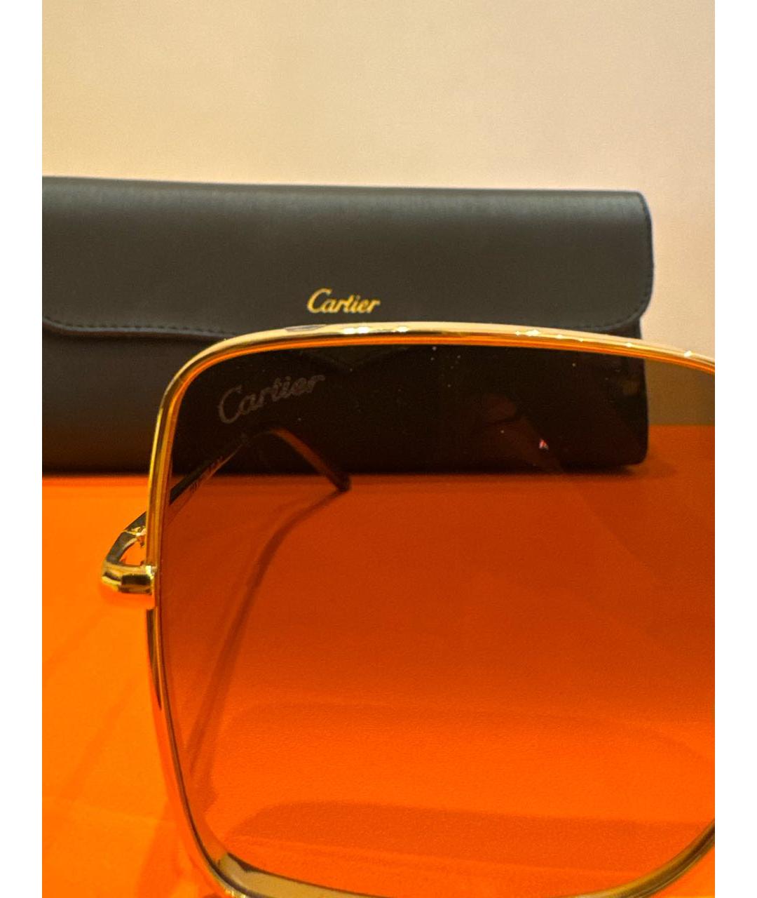 CARTIER Золотые металлические солнцезащитные очки, фото 6