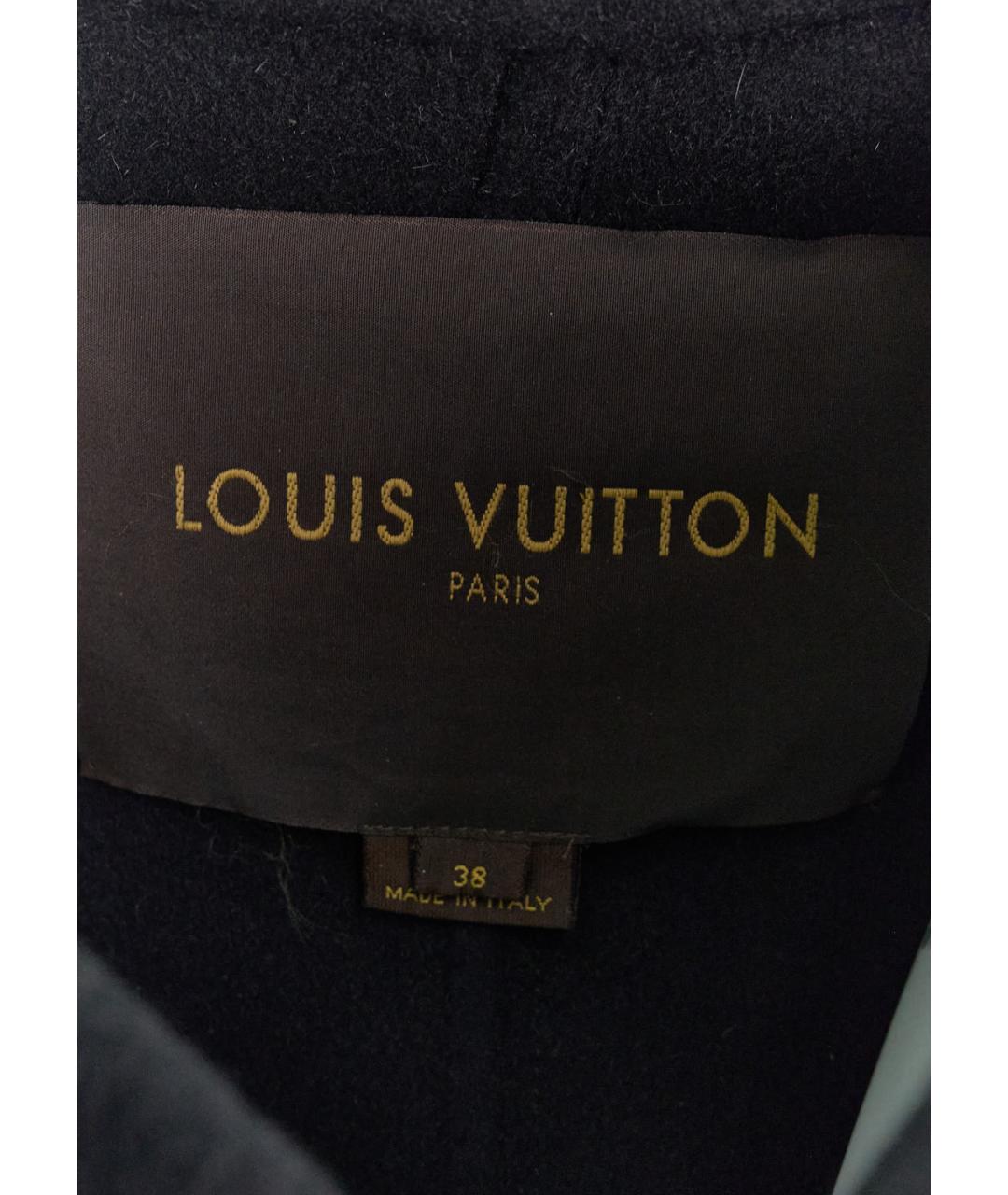 LOUIS VUITTON Темно-синее шерстяное пальто, фото 4