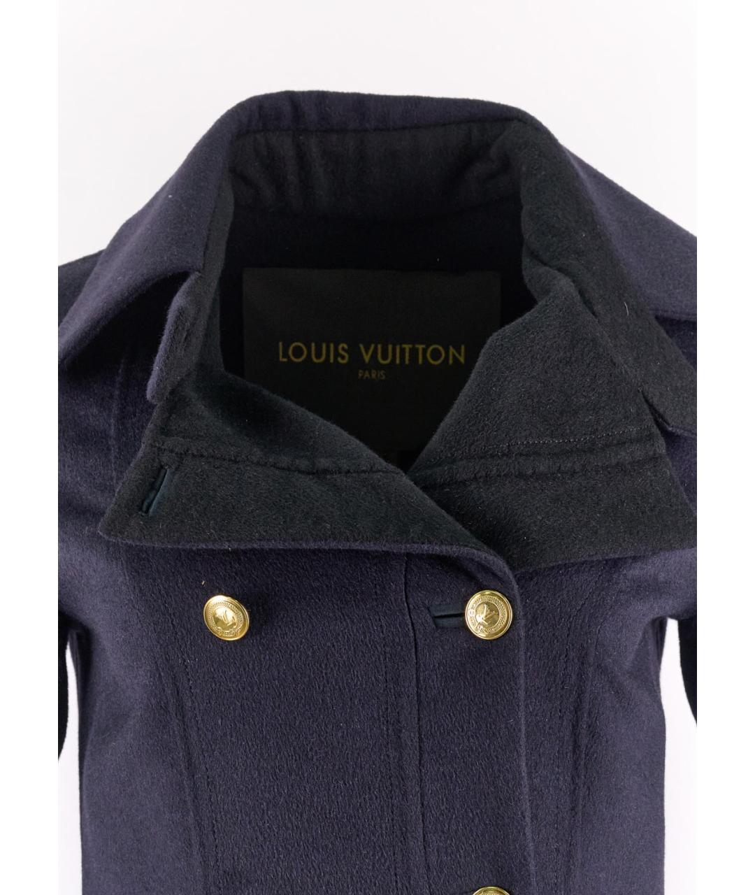 LOUIS VUITTON Темно-синее шерстяное пальто, фото 3