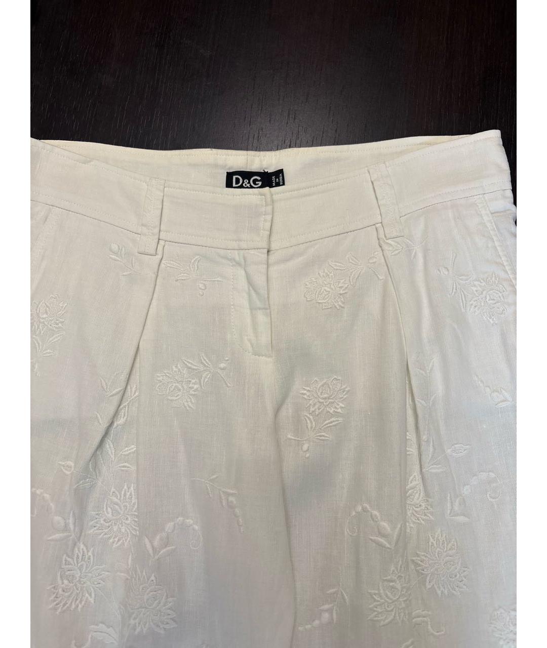 DOLCE&GABBANA Белые хлопковые шорты, фото 3