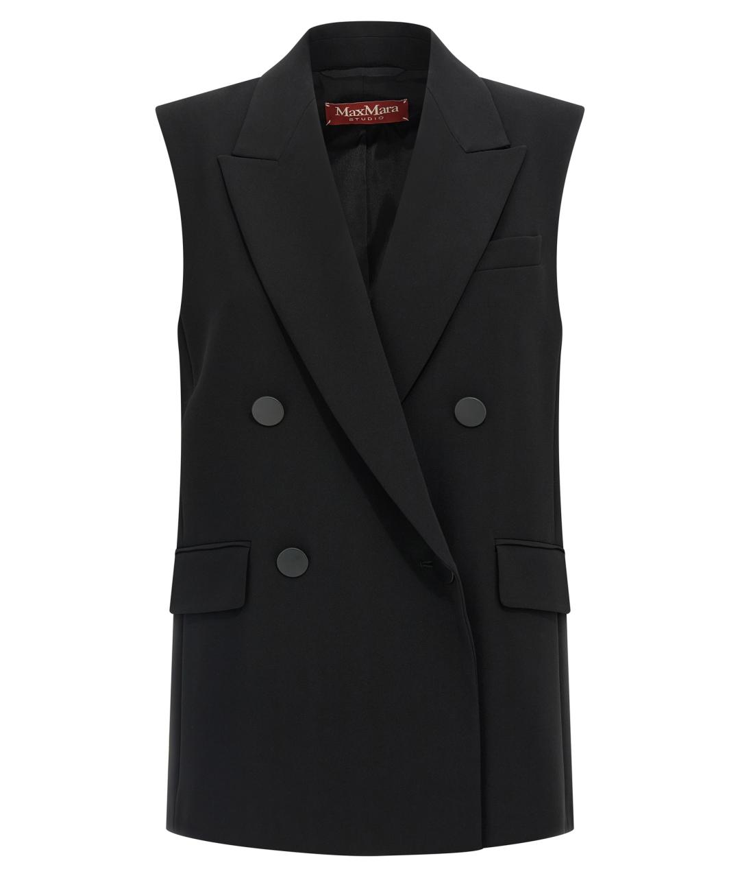 MAX MARA STUDIO Черная шерстяная жилетка, фото 1
