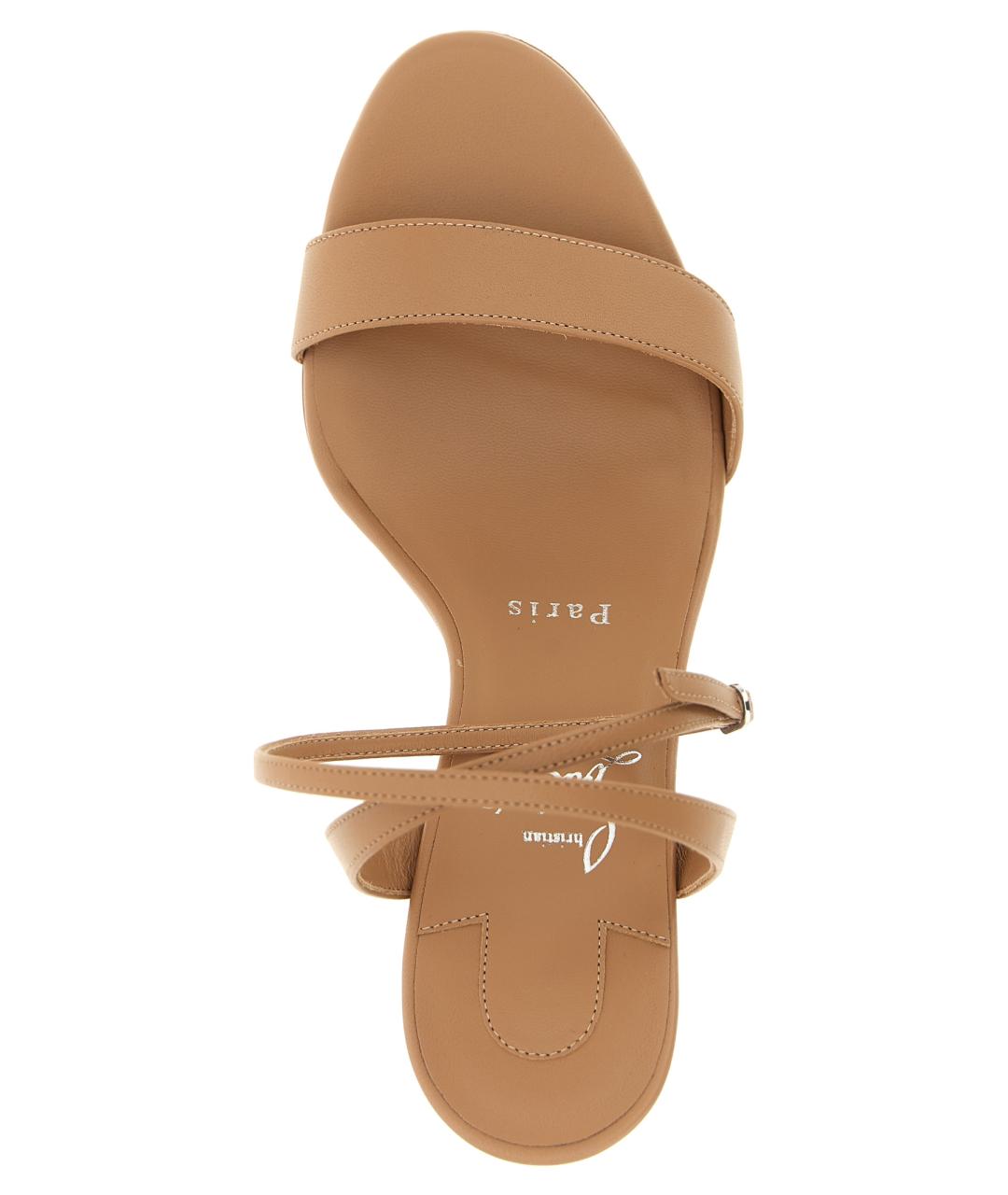 CHRISTIAN LOUBOUTIN Розовые кожаные босоножки, фото 4