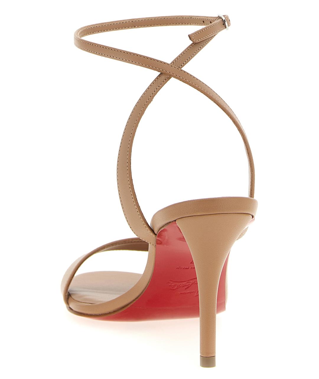 CHRISTIAN LOUBOUTIN Розовые кожаные босоножки, фото 3
