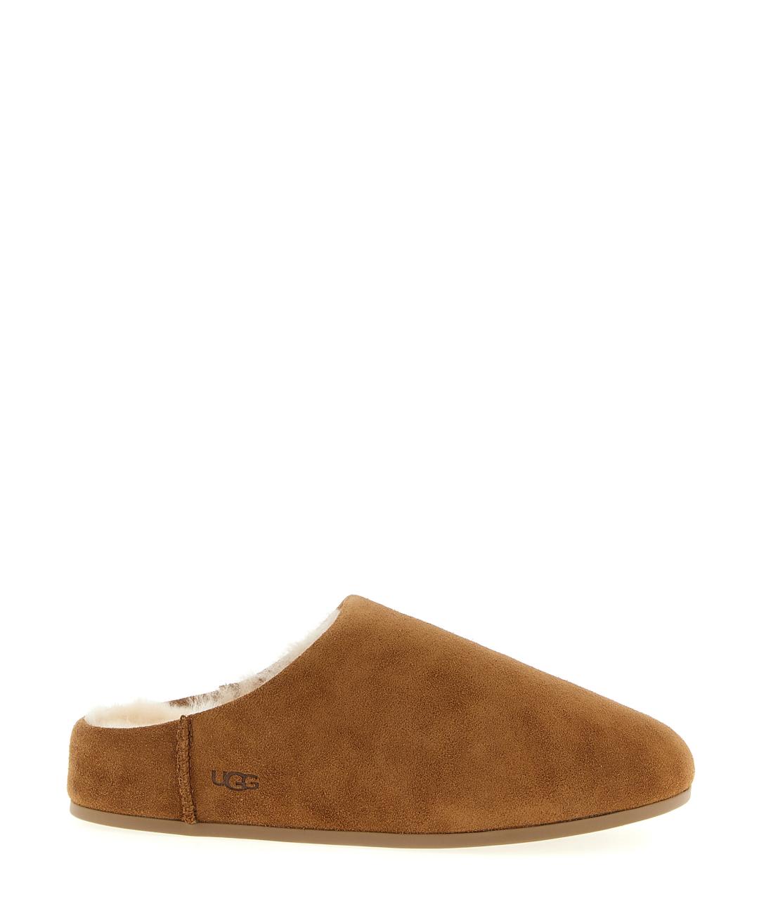 UGG AUSTRALIA Коричневые кожаные сабо, фото 1