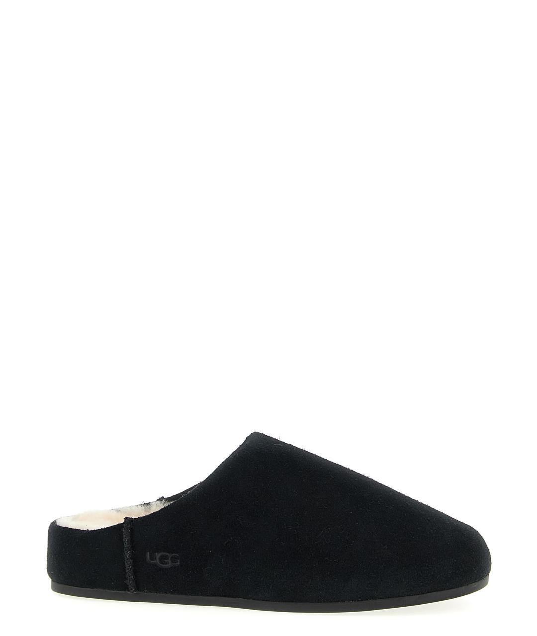 UGG AUSTRALIA Черные кожаные сабо, фото 1