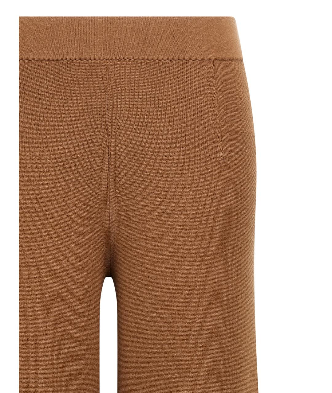 MAX MARA STUDIO Коричневые вискозные прямые брюки, фото 3
