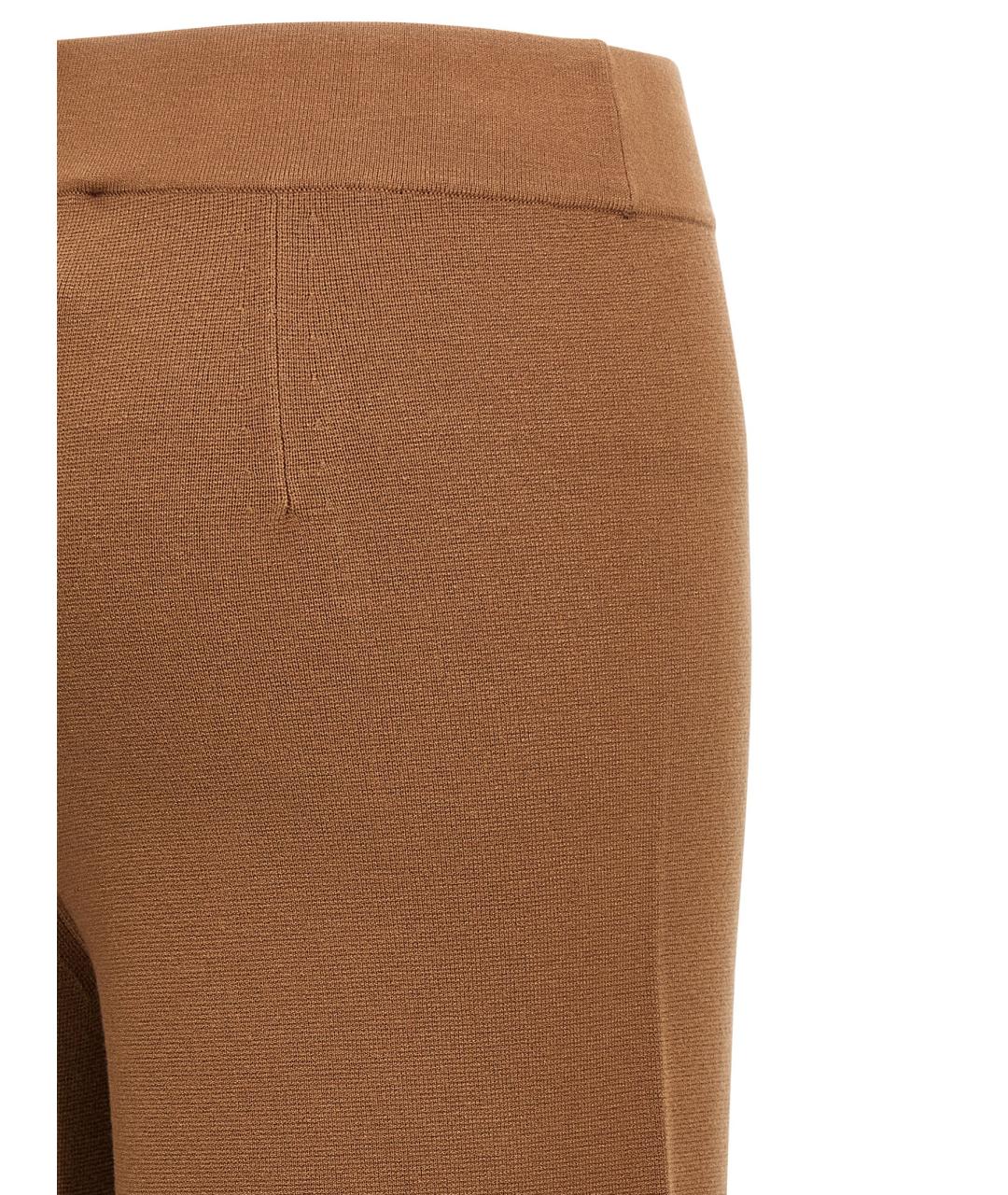 MAX MARA STUDIO Коричневые вискозные прямые брюки, фото 4