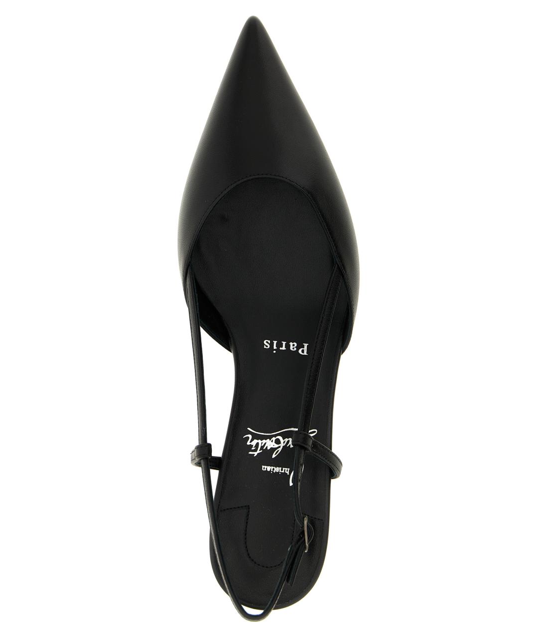 CHRISTIAN LOUBOUTIN Черные кожаные туфли, фото 4