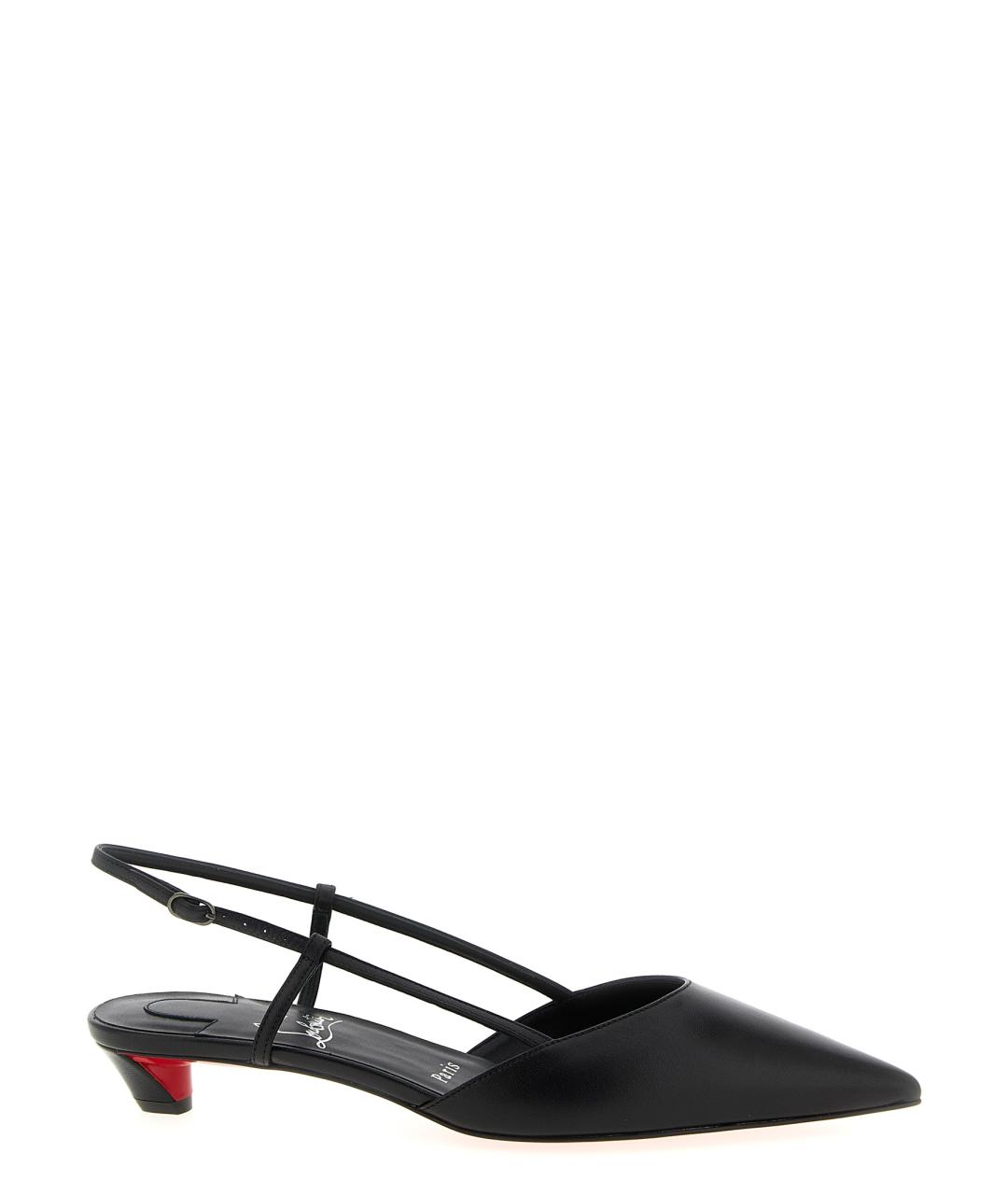 CHRISTIAN LOUBOUTIN Черные кожаные туфли, фото 1