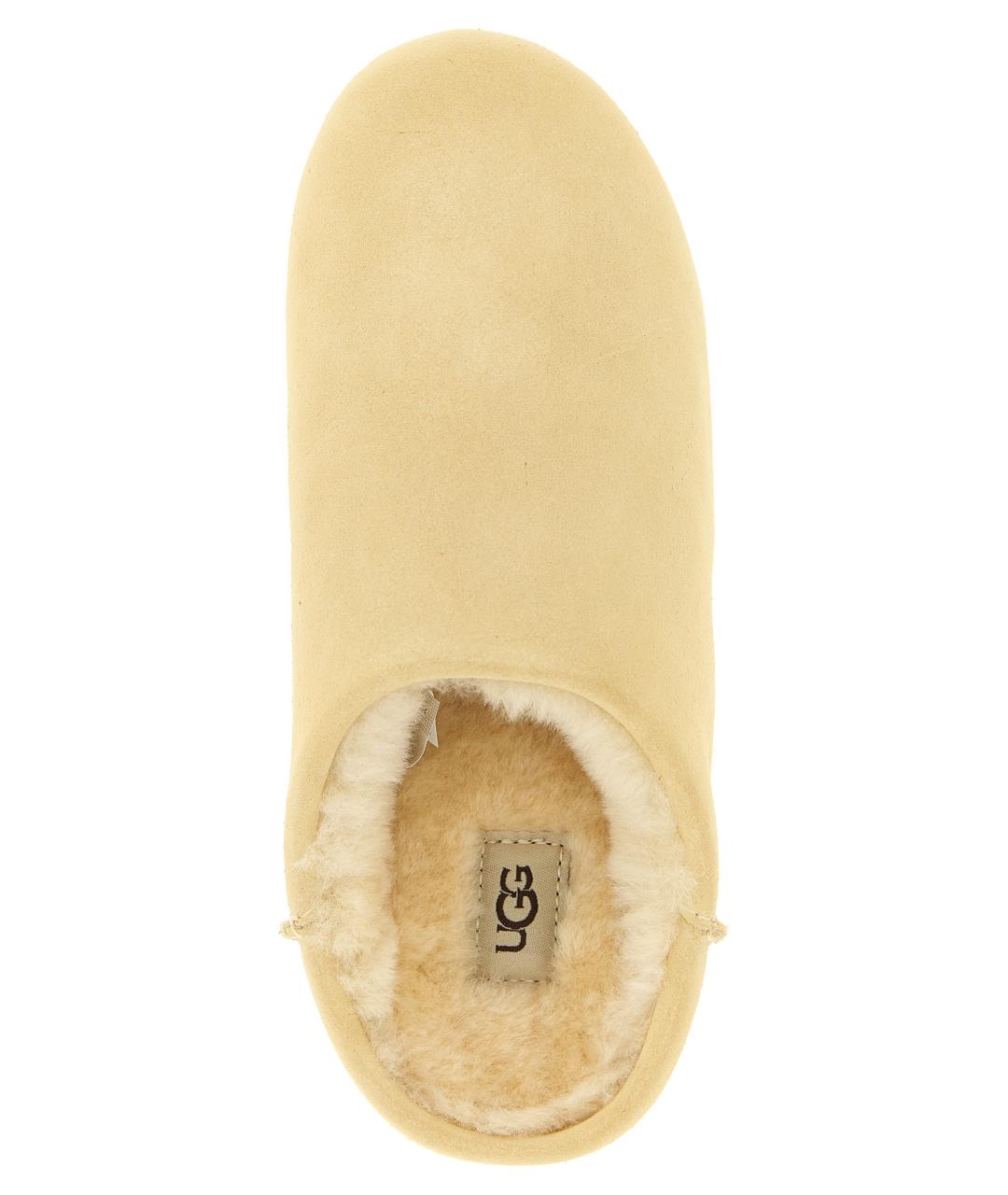 UGG AUSTRALIA Бежевые кожаные сабо, фото 4