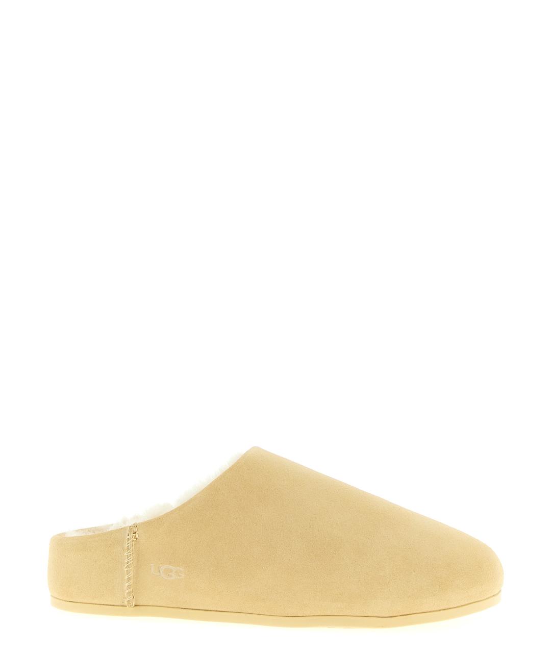 UGG AUSTRALIA Бежевые кожаные сабо, фото 1