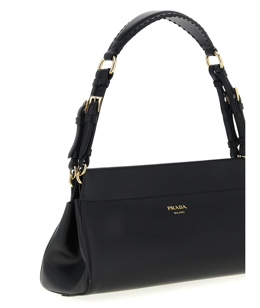 PRADA Черная кожаная сумка через плечо, фото 3