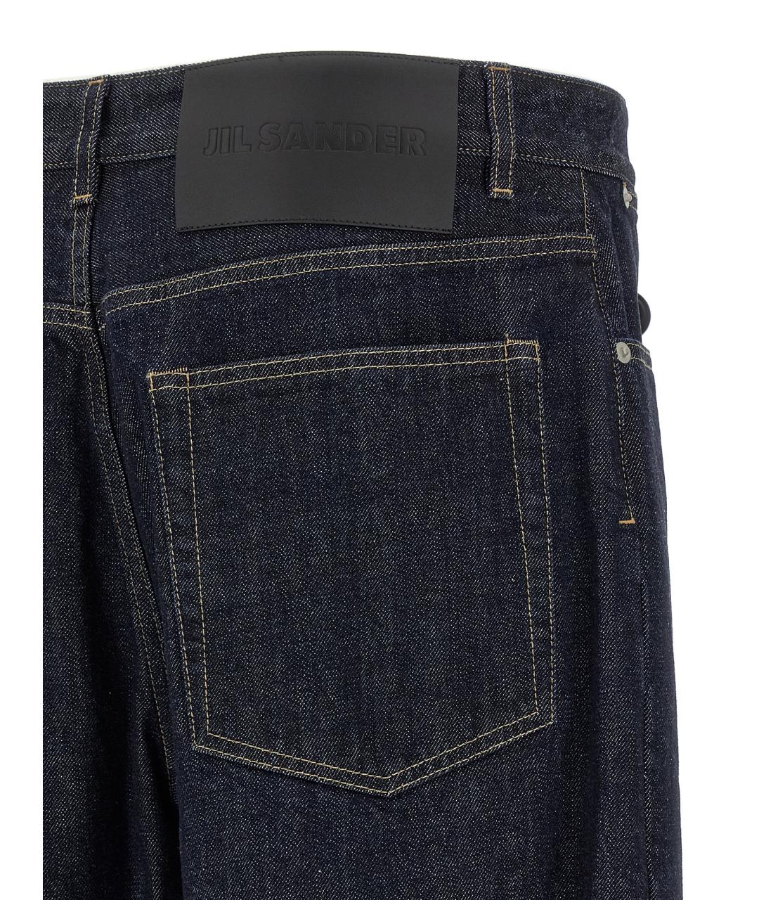 JIL SANDER Синие хлопковые прямые джинсы, фото 4