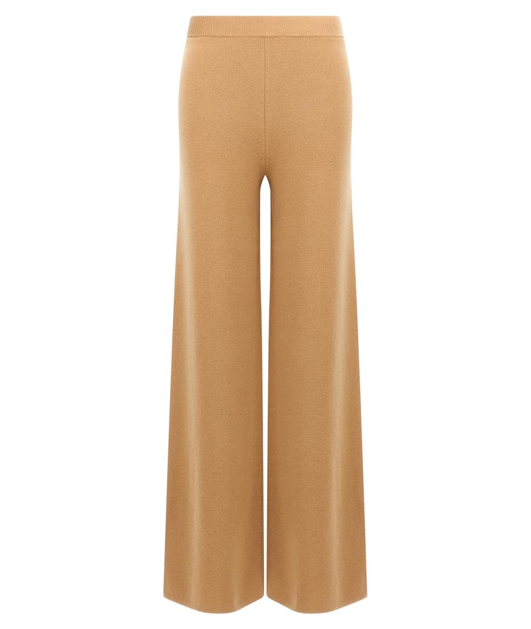 MAX MARA Бежевые шерстяные брюки широкие, фото 1