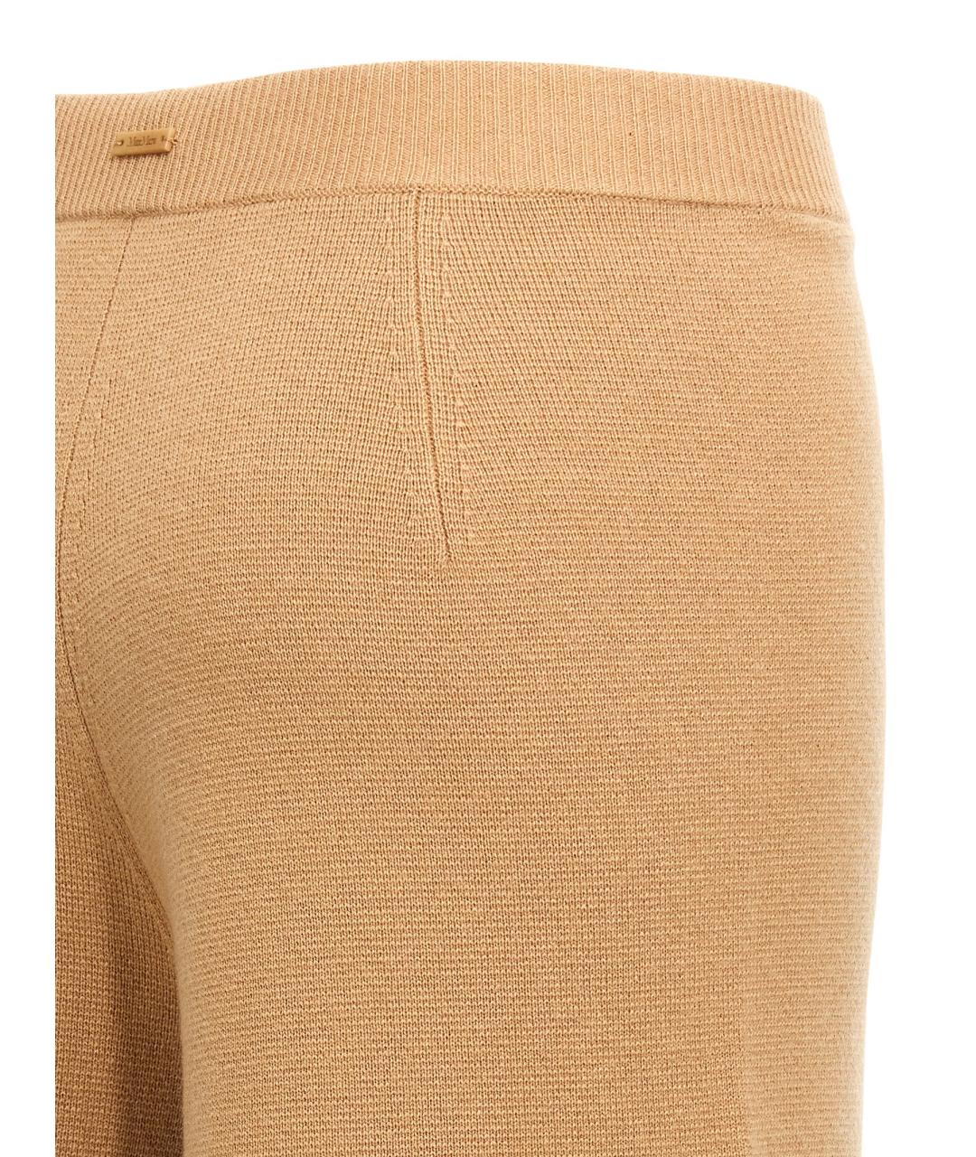 MAX MARA Бежевые шерстяные брюки широкие, фото 4
