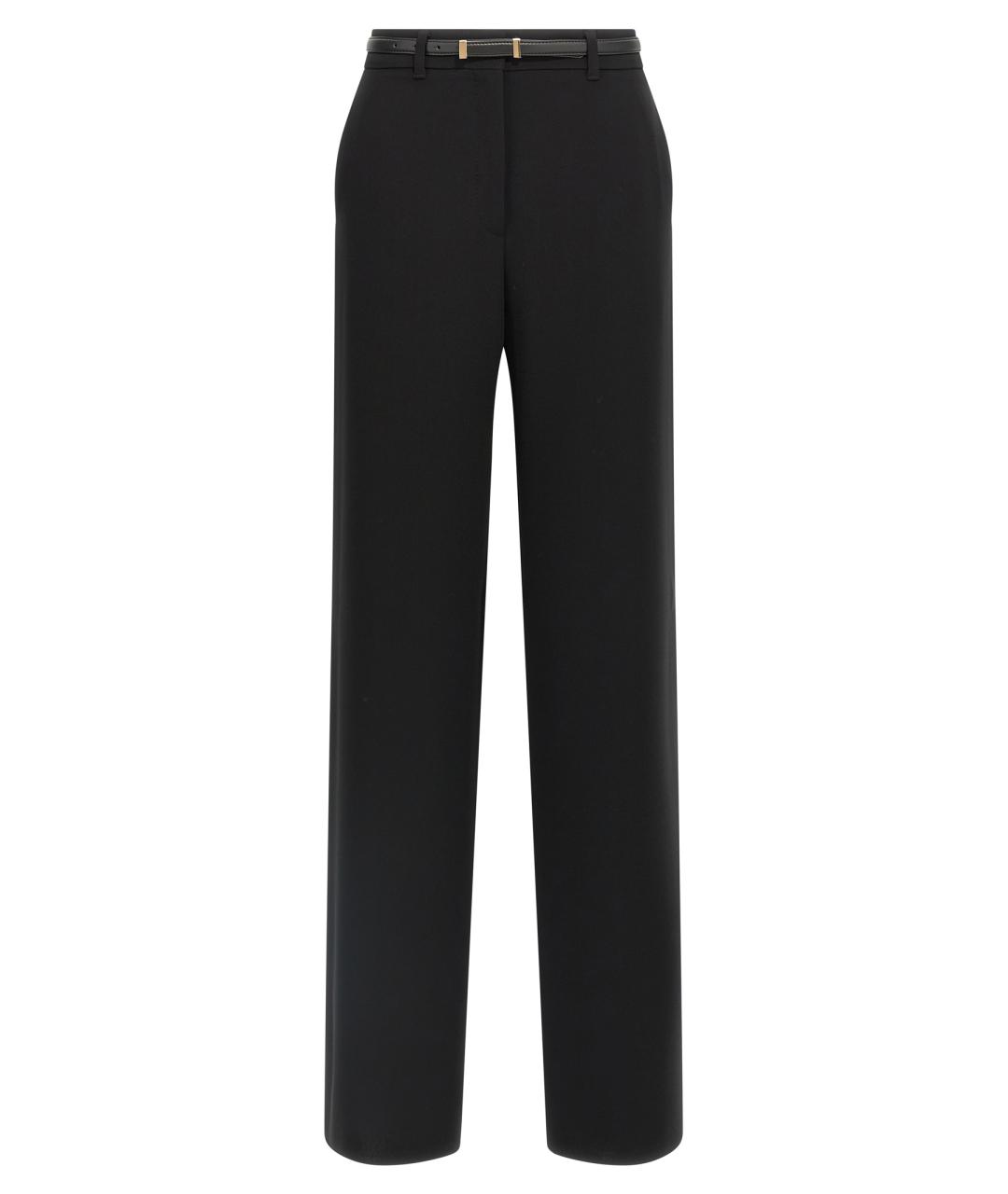 MAX MARA STUDIO Черные полиэстеровые прямые брюки, фото 1